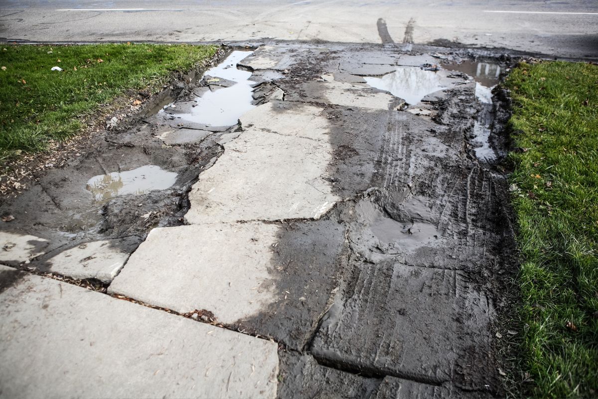 muddy paths in need of drainage aggregates at Tauranga's Landscape Supplier