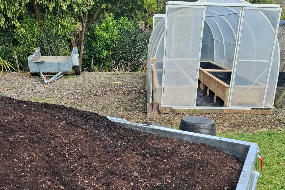 trailer load of compost and vegetable mix